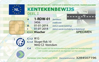 Kentekenbewijs voorzijde 1